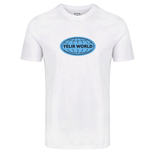 GLOBE TEE WHITE BLUE
