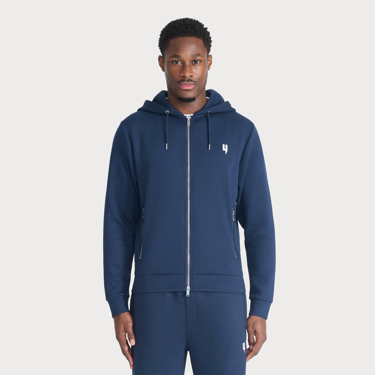 NAVY LUX ZIP UP HOODY