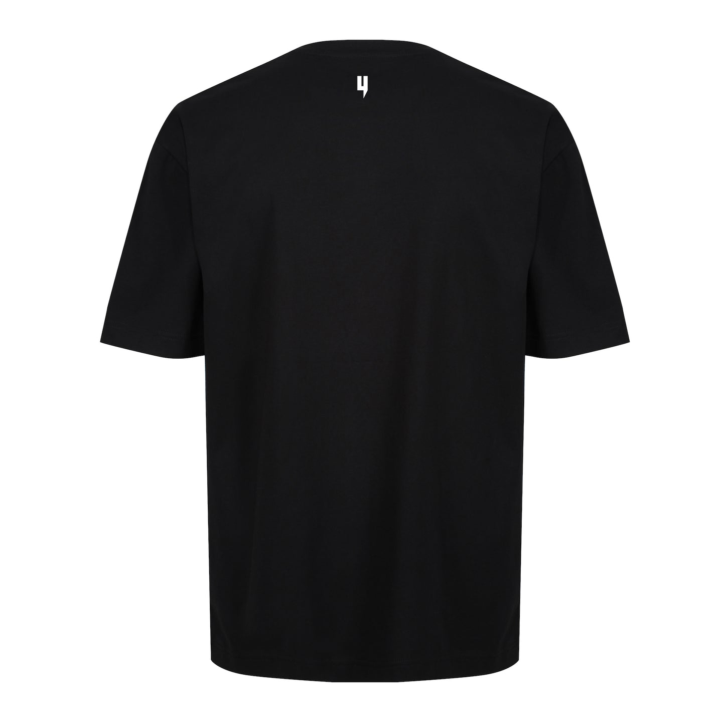 BLACK RELAXED FIT TEE COLLEGE LOGO