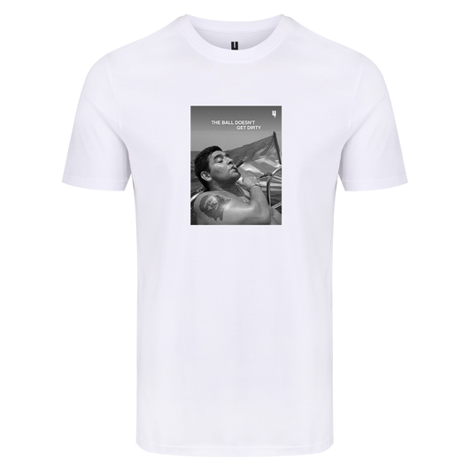 WHITE TEE MARADONA LOGO