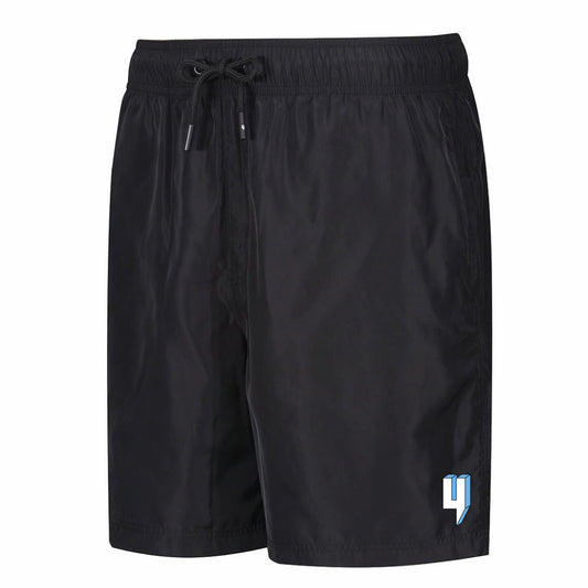 3D LOGO SWIM SHORTS BLACK WHITE/BABY BLUE