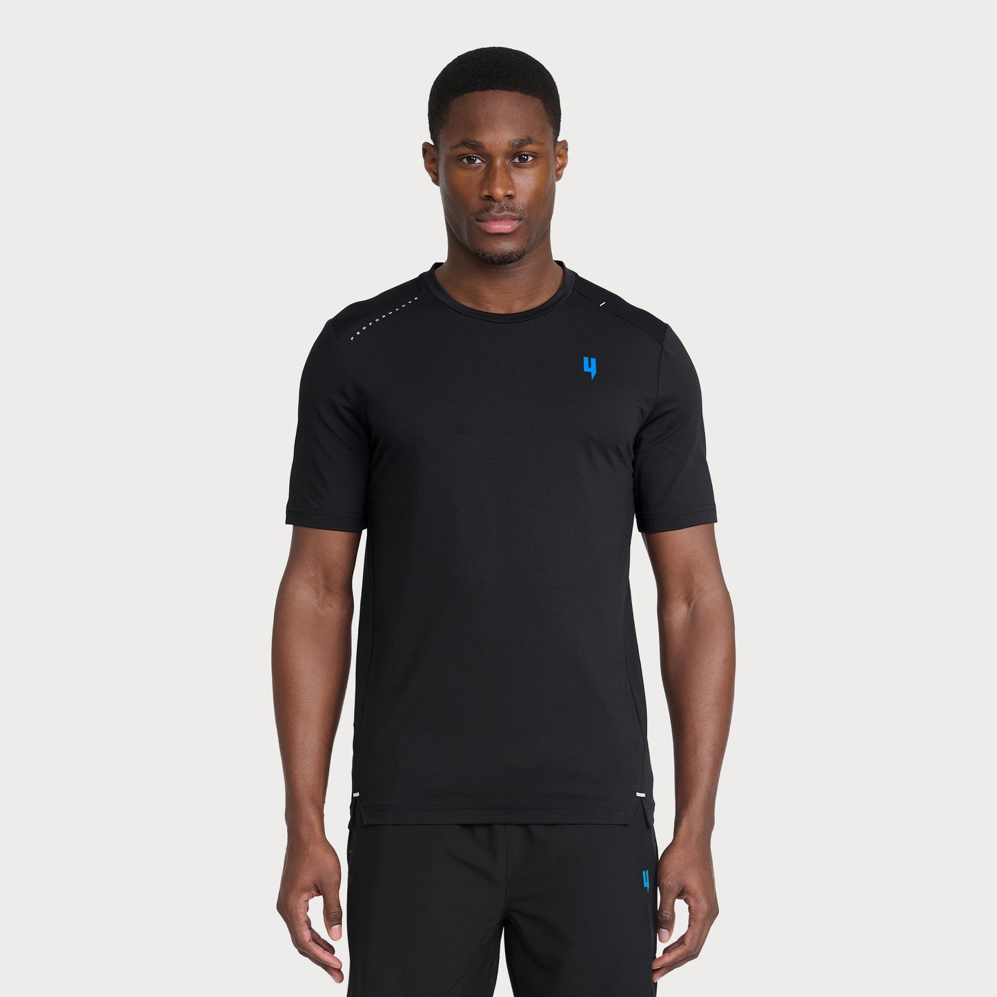 PERFORMANCE TEE BLACK/BLUE