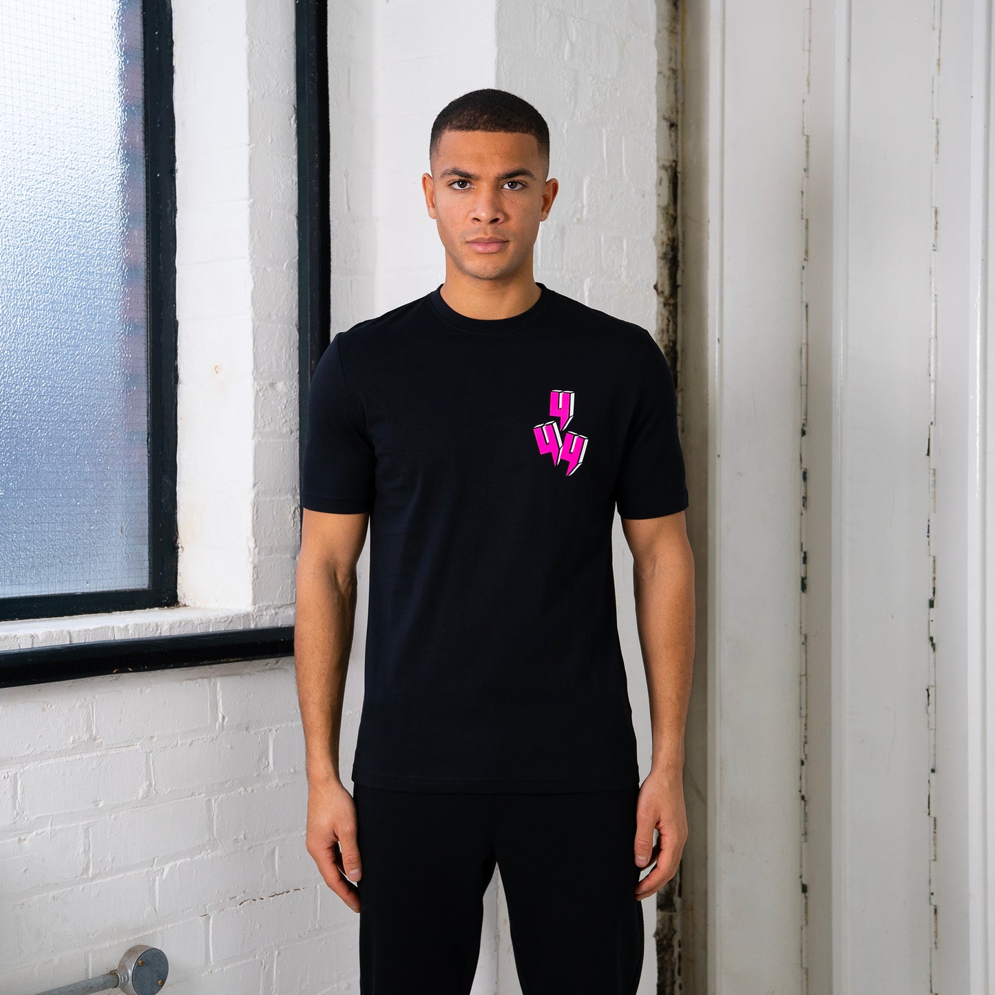 3D TRIPLE Y LOGO TEE BLACK NEON PINK