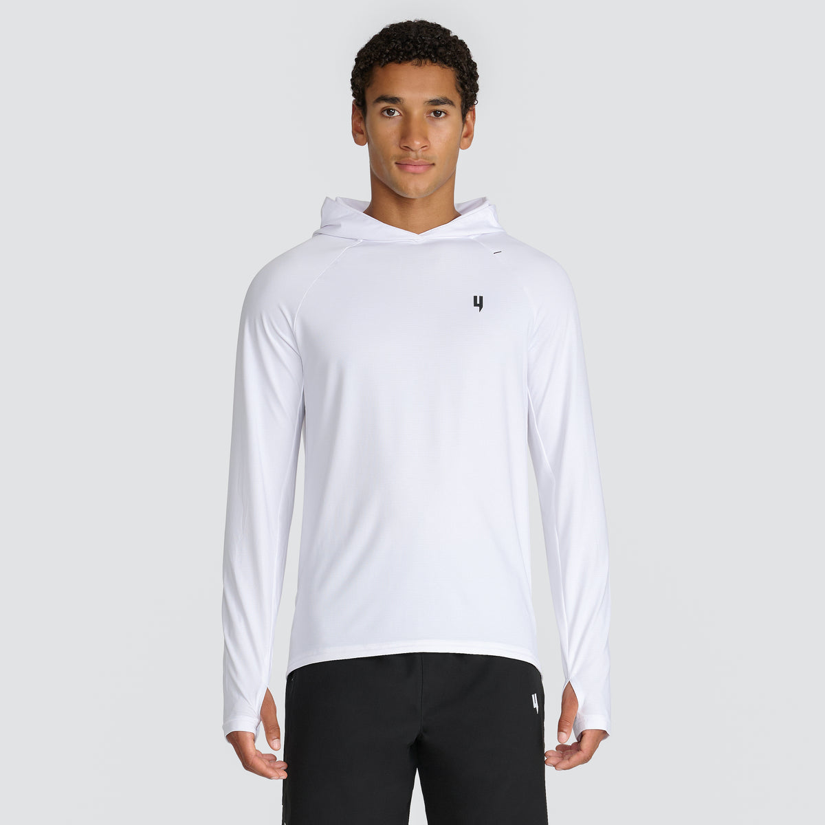 PERFORMANCE HOODED LONG SLEEVE TEE WHITE
