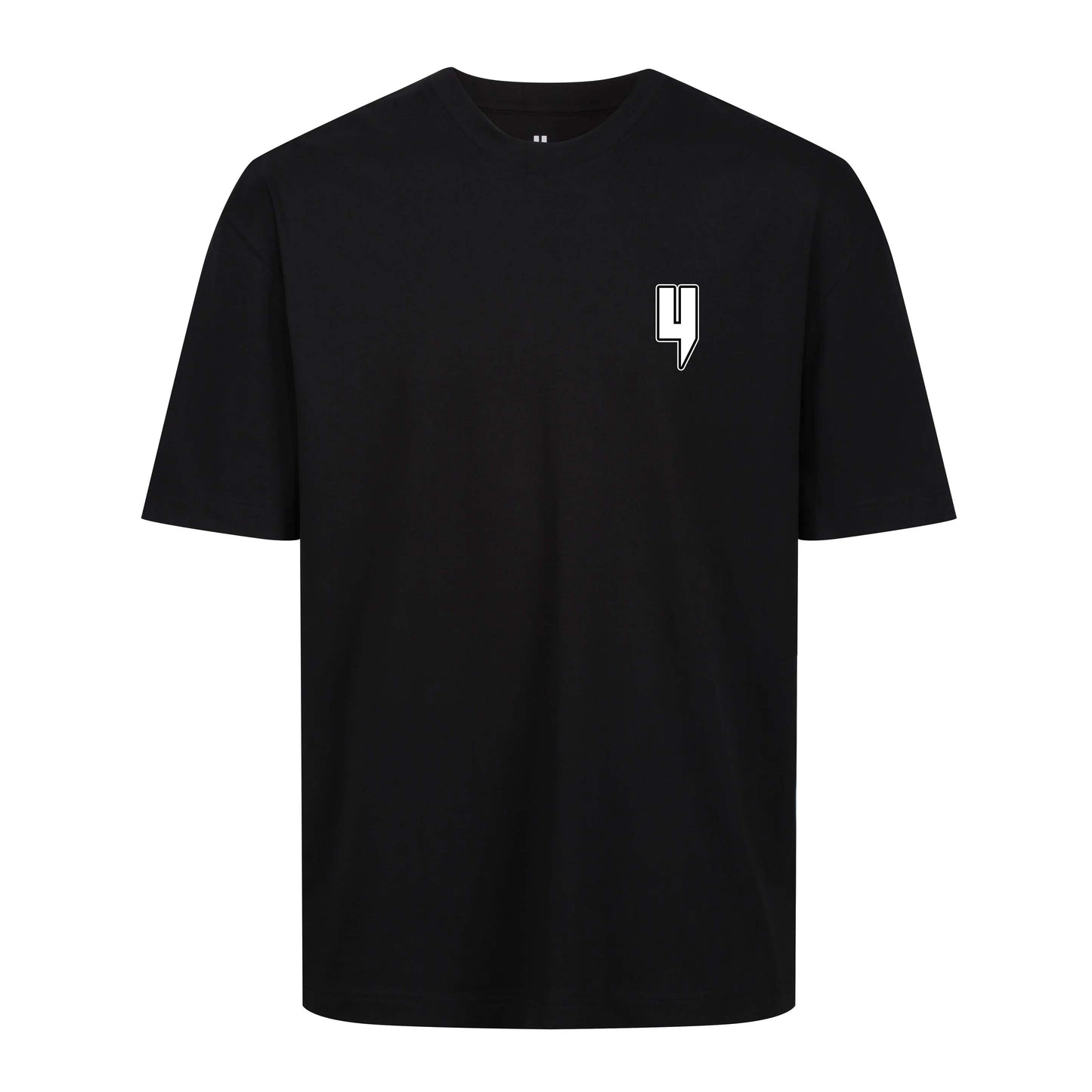 BLACK RELAXED FIT TEE WHITE GRAFFITI LOGO