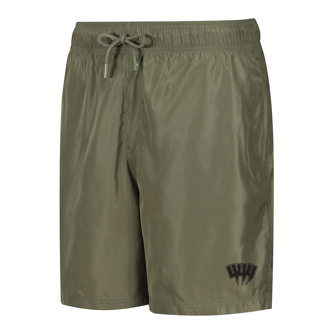 YYY OUTLINE LOGO SWIM SHORTS KHAKI BLACK