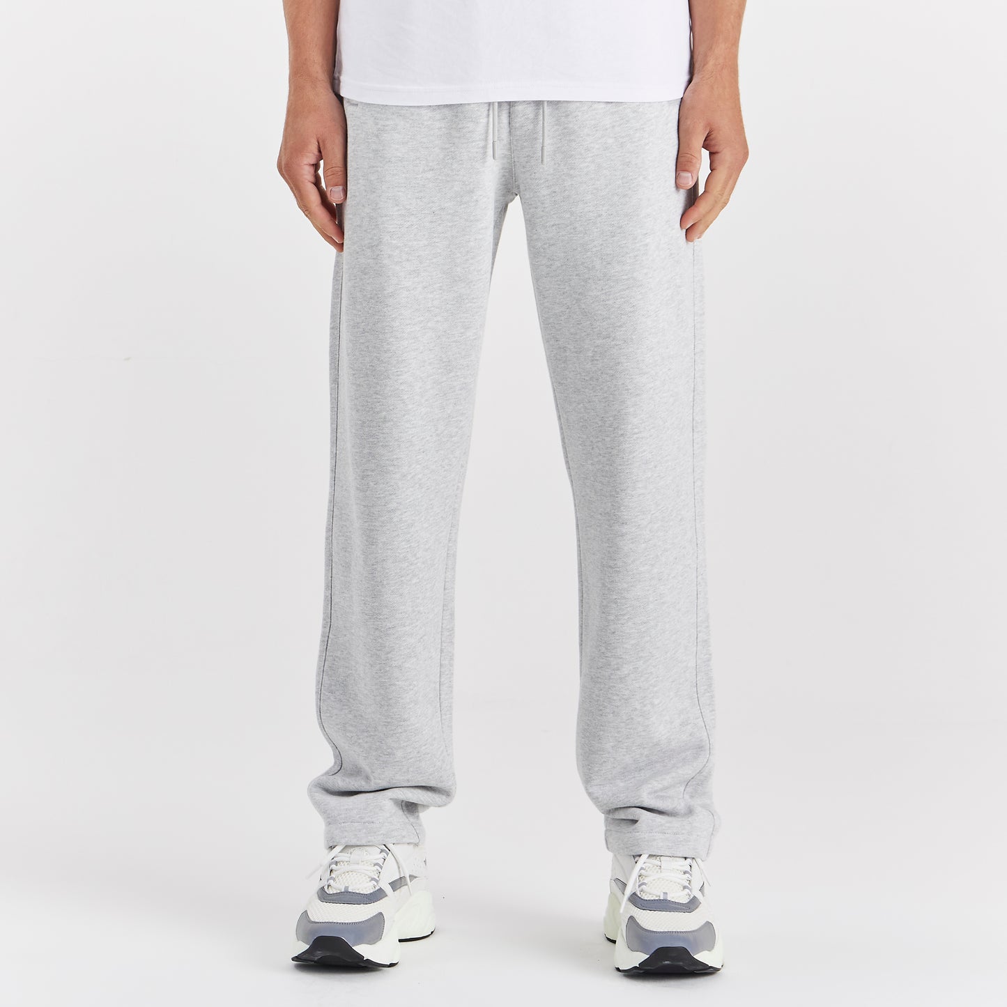 GREY MARL OPEN HEM JOGGERS