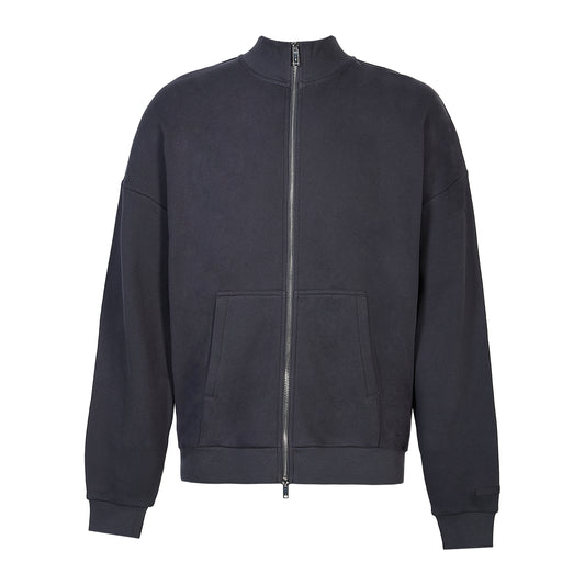 DARK GREY RELAXED FIT FUNNEL NECK