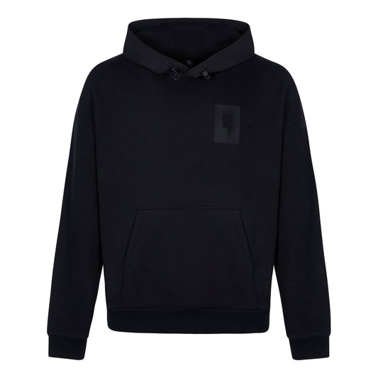 BLACK RELAXED FIT LUX HOODY
