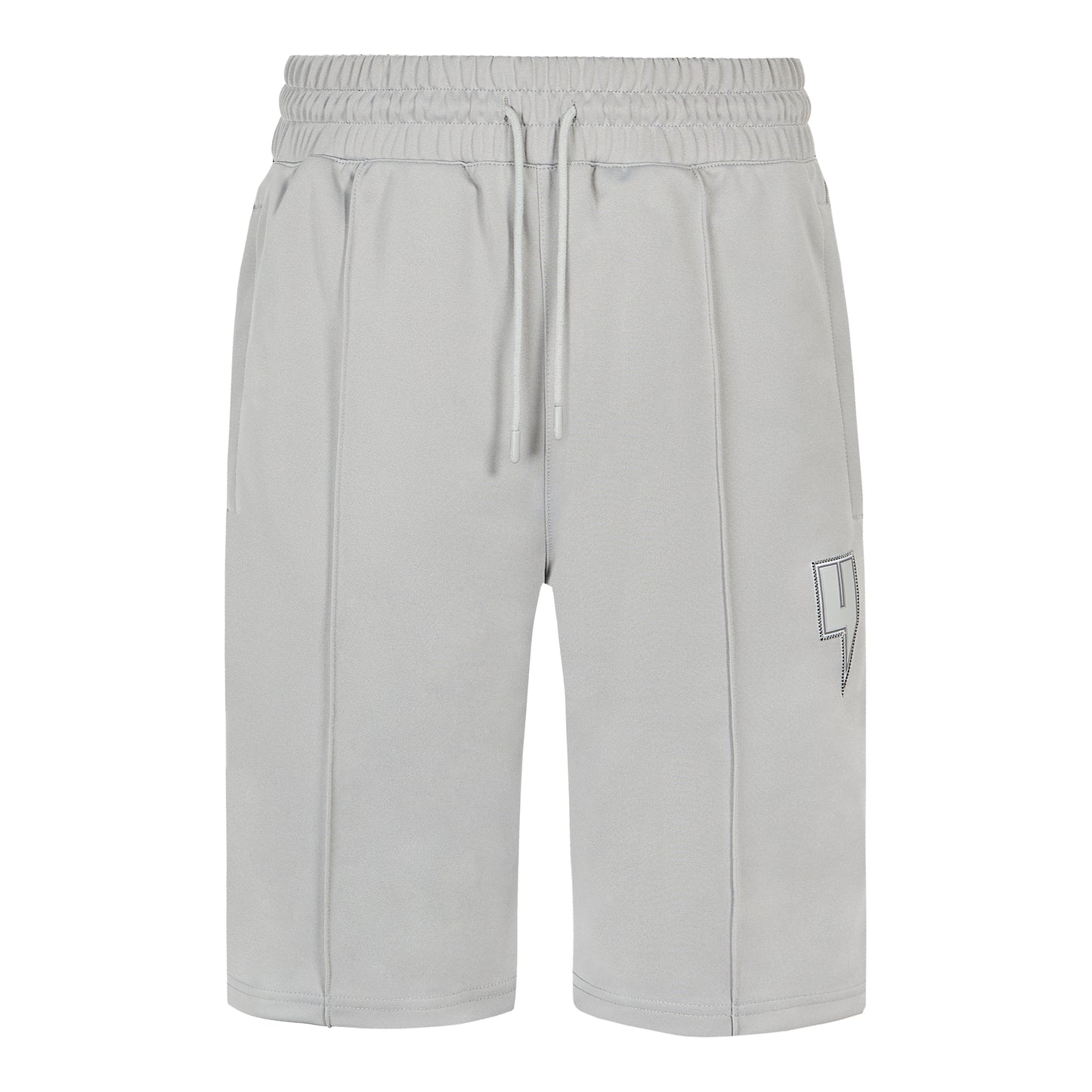 GREY TRACK SHORTS BLACK SIDE STRIPE