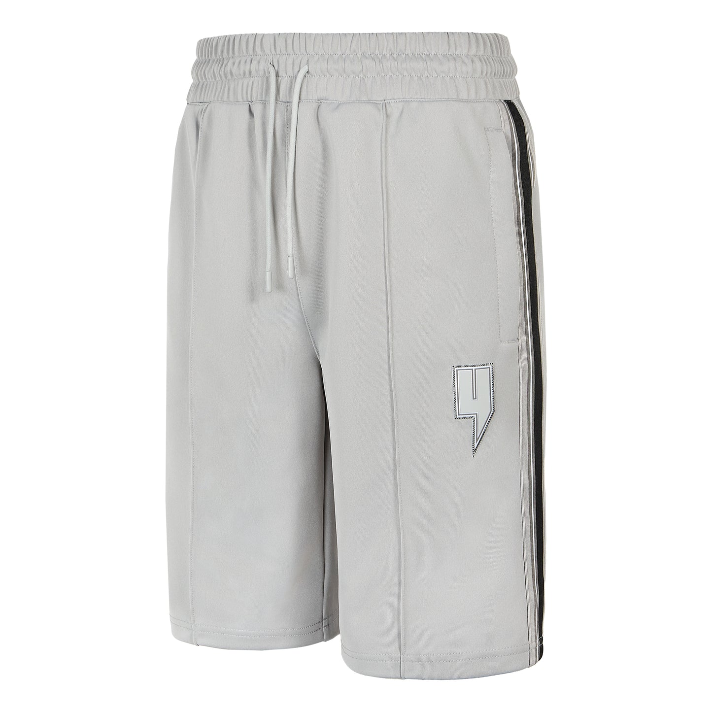 GREY TRACK SHORTS BLACK SIDE STRIPE
