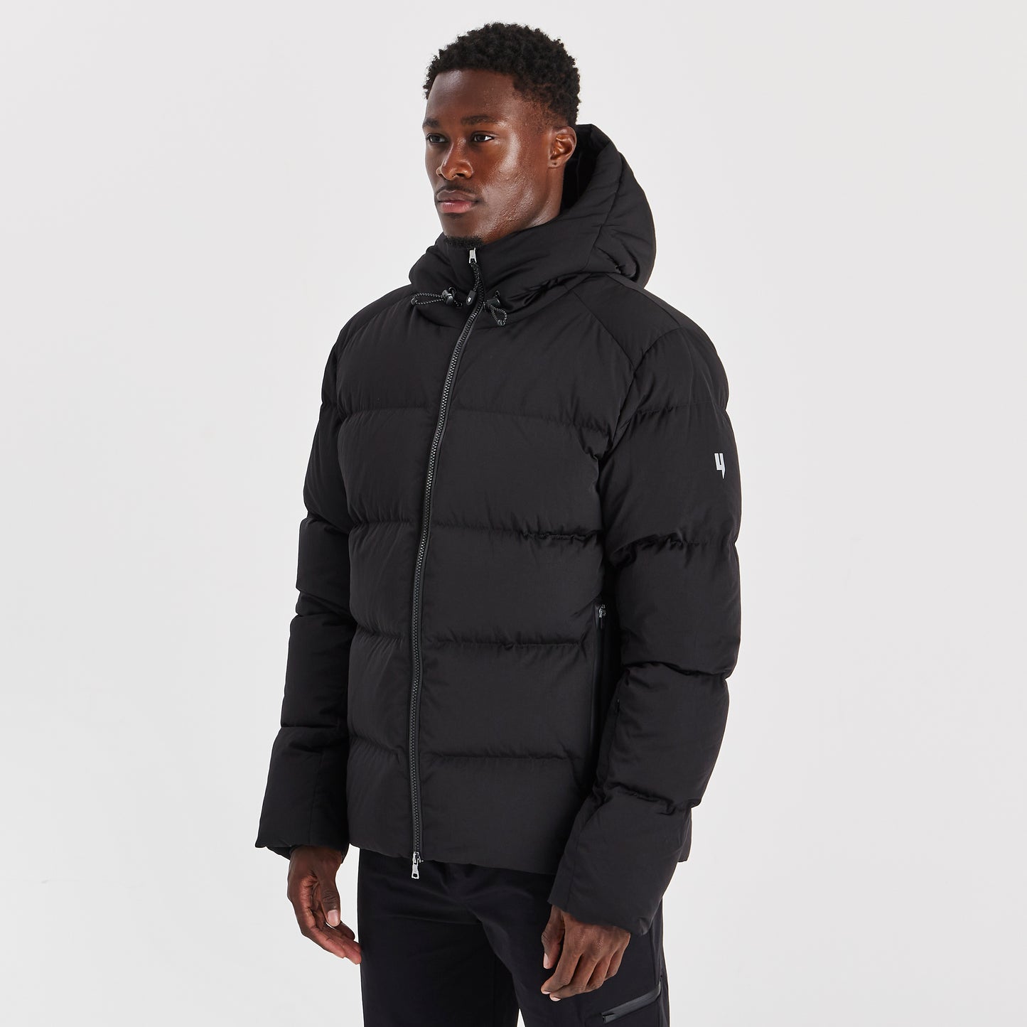 QUILTED DOWN COAT BLACK