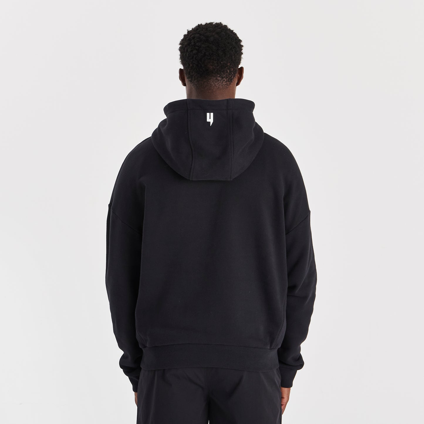 BLACK RELAXED FIT LUX HOODY