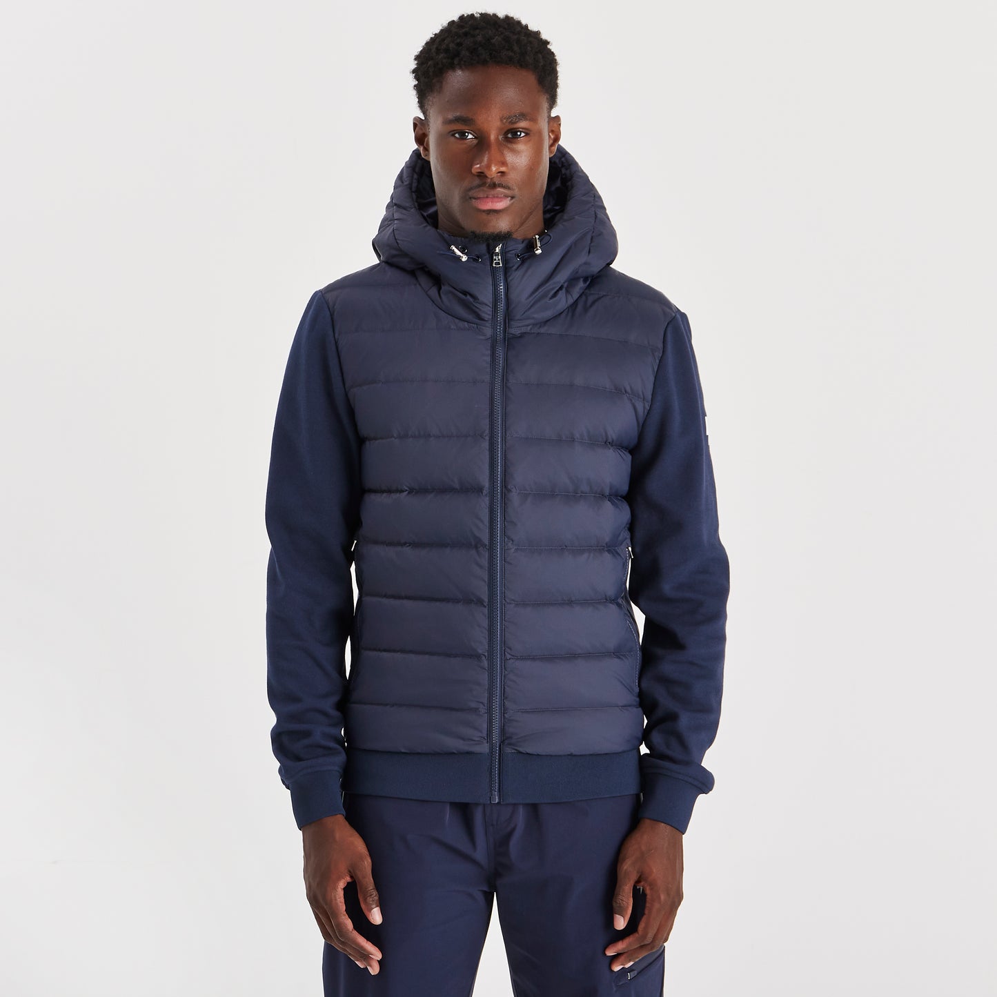 QUILTED PANEL JACKET NAVY