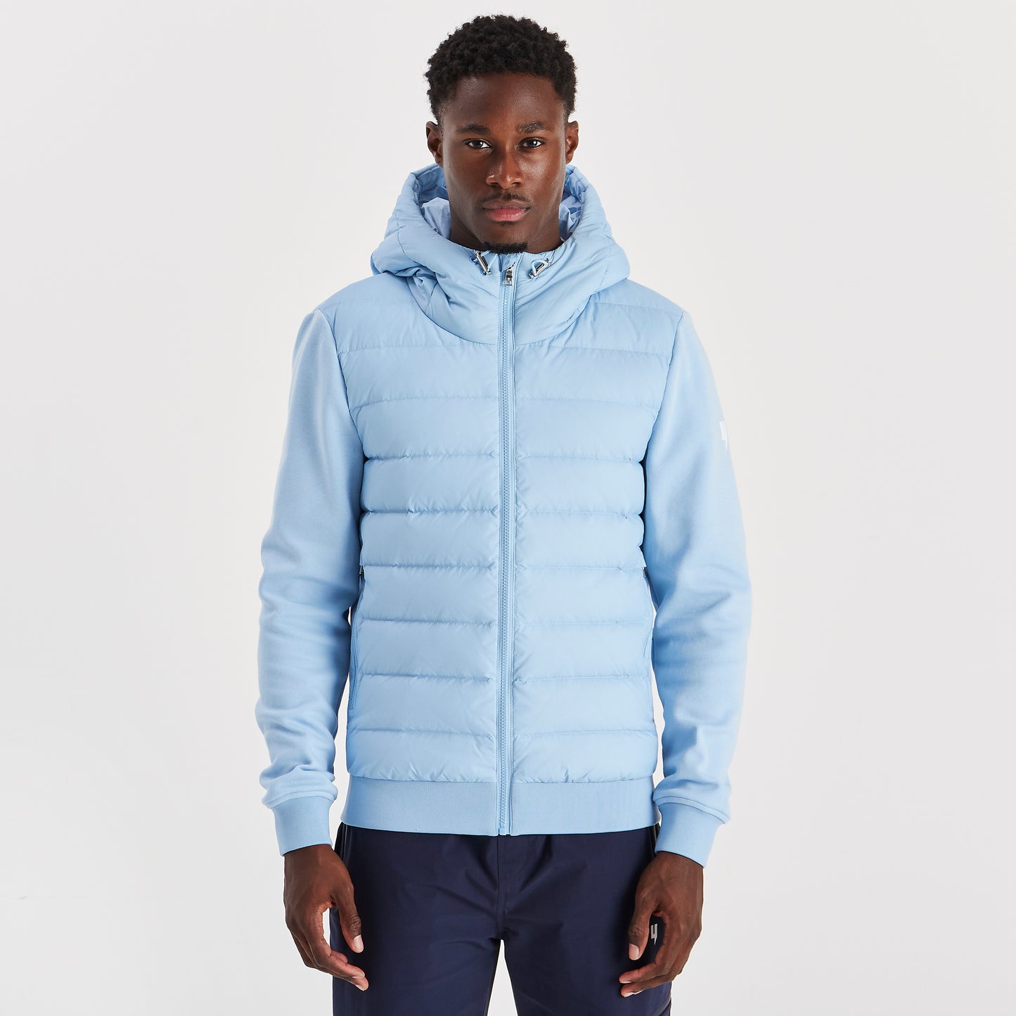 VESTE MATELASSÉE À PANNEAUX BLEU BÉBÉ