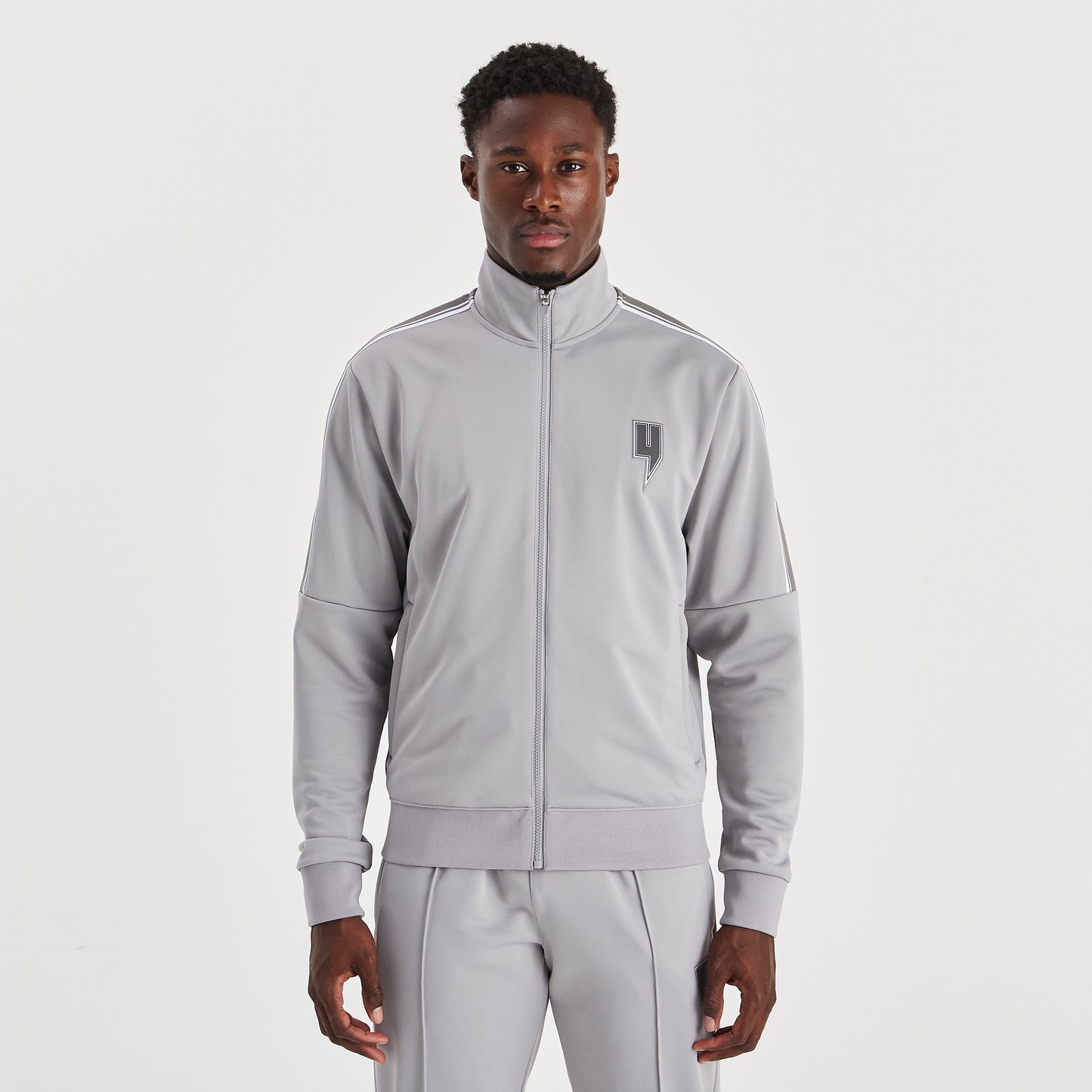 TRACK TOP SIDE STRIPE ALLOY GREY