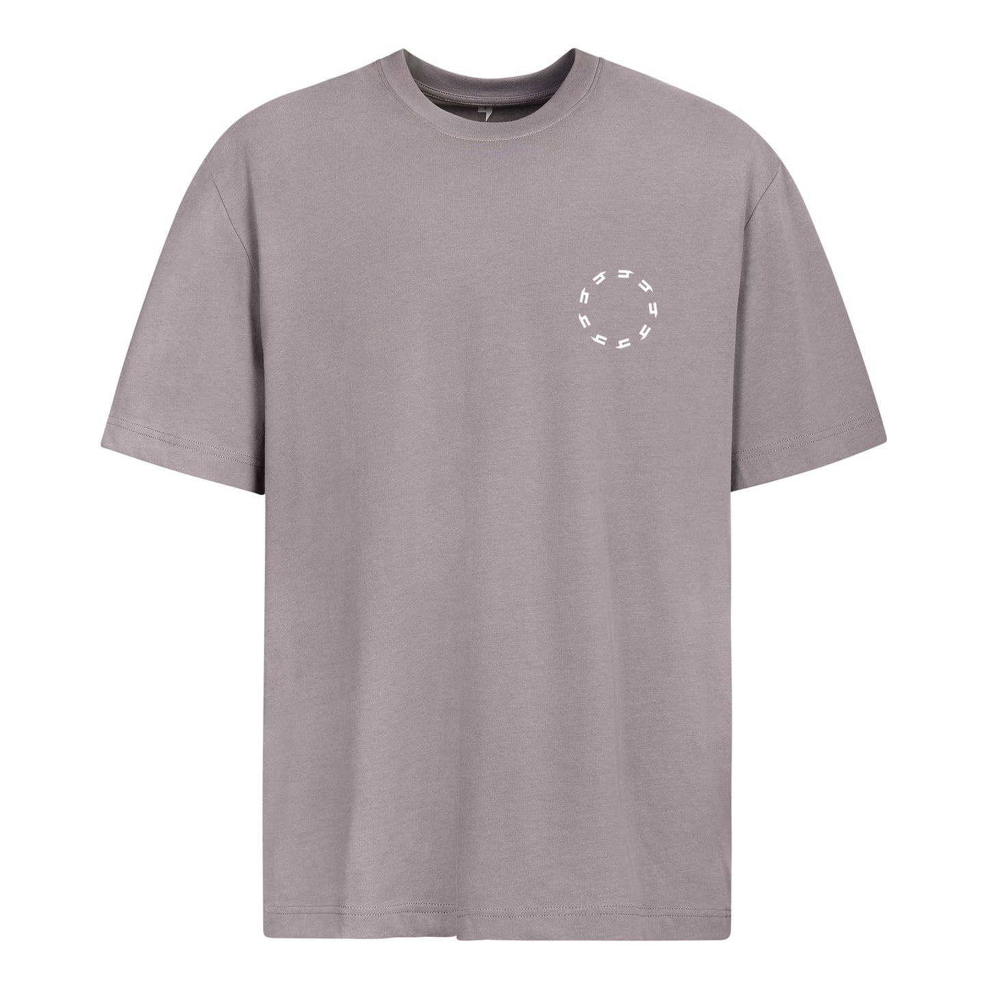 SOLID GREY RELAXED FIT TEE WHITE CIRCLE LOGO