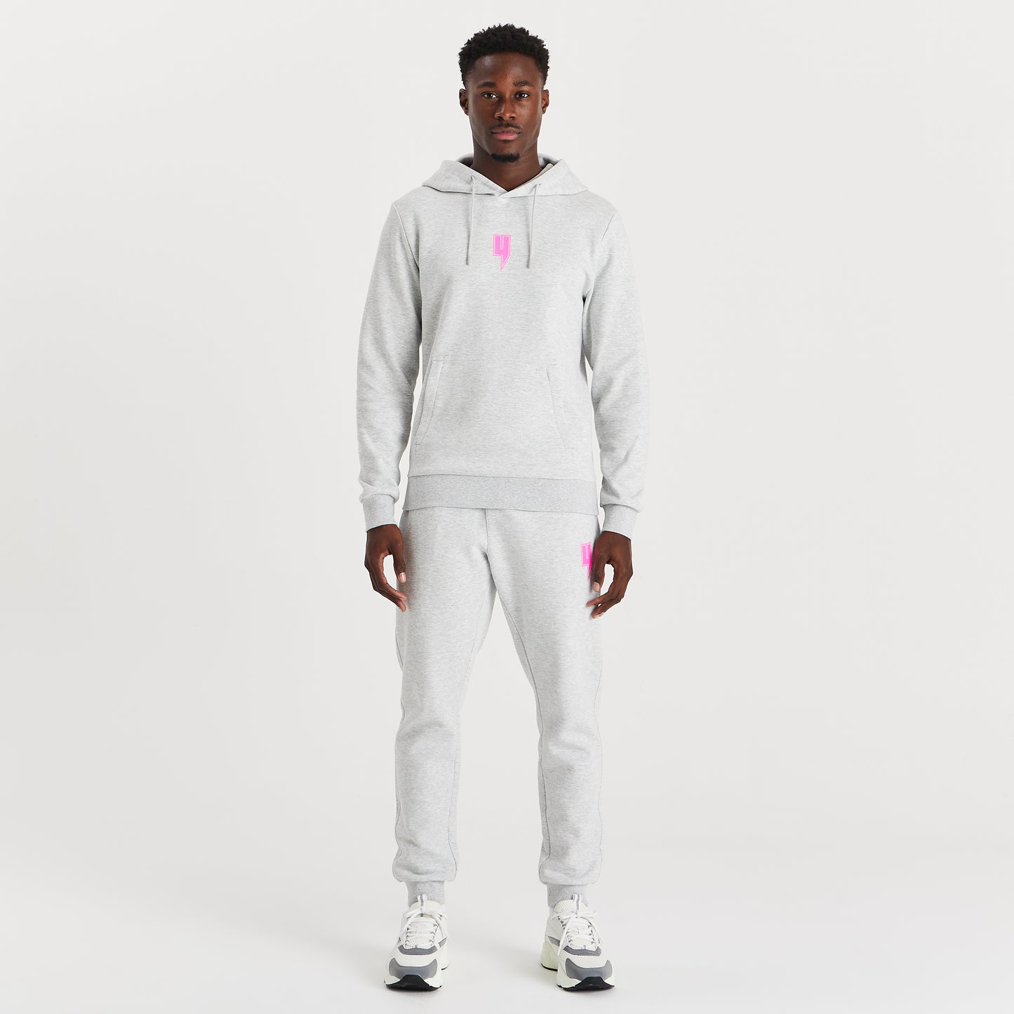 GREY HOODY PINK OUTLINE Y LOGO