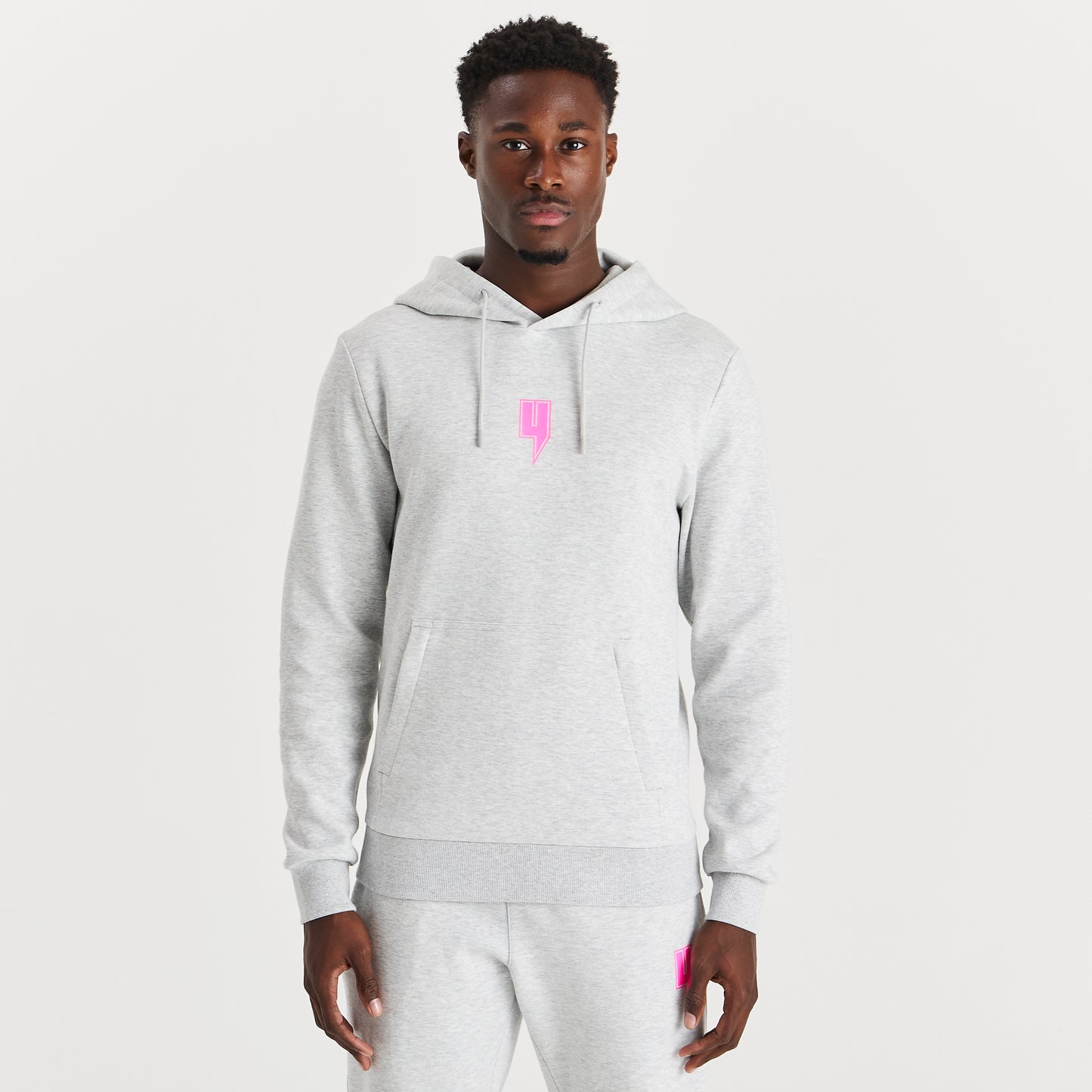 GREY HOODY PINK OUTLINE Y LOGO