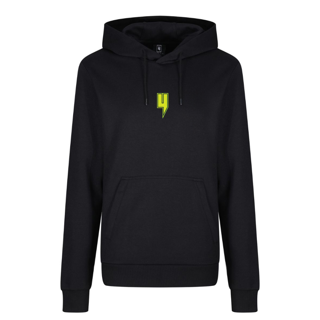 BLACK HOODY NEON OUTLINE Y LOGO