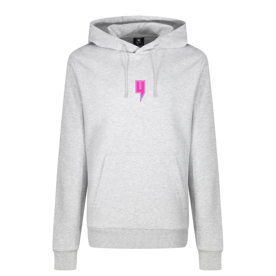 GREY HOODY PINK OUTLINE Y LOGO