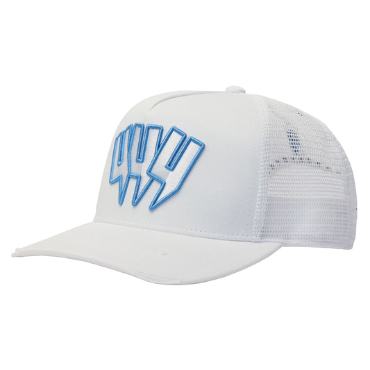 YYY CAP WHITE BABY BLUE OUTLINE
