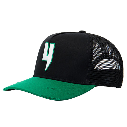 CONTRAST PEAK CAP BLACK GREEN