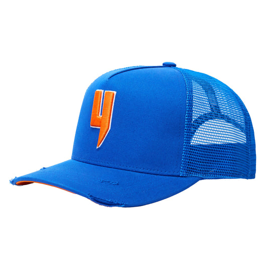 CONTRAST PEAK CAP BLUE ORANGE