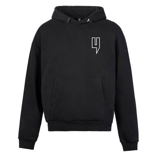 BLACK RELAXED FIT LUX HOODY