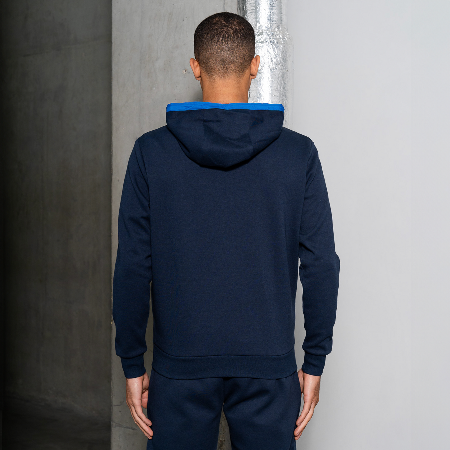 NAVY MIXED CONTRAST HOODY