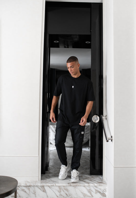 Y LOGO MIAMI FIT TEE BLACK/WHITE