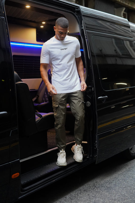 "LIFE$TYLE" TEE BLANC/NOIR