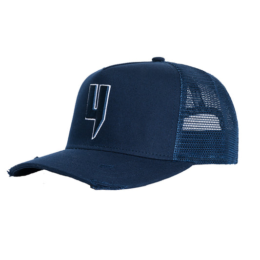 Y LOGO CASQUETTE MARINE CONTOUR BLANC