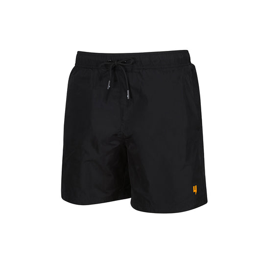 Y LOGO SWIM SHORTS BLACK ORANGE