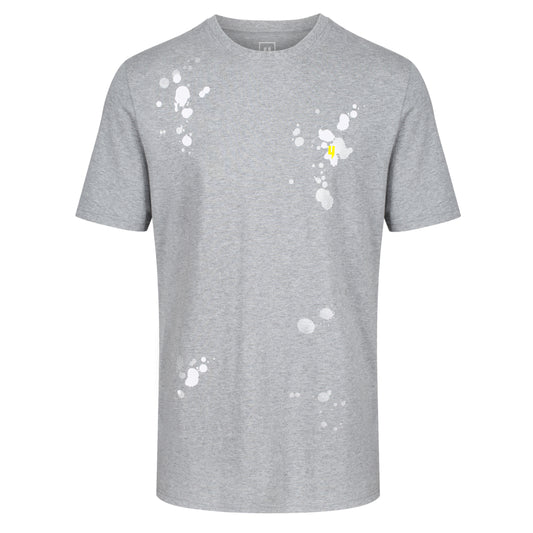 GREY MARL PAINT SPLATTER TEE YELLOW Y