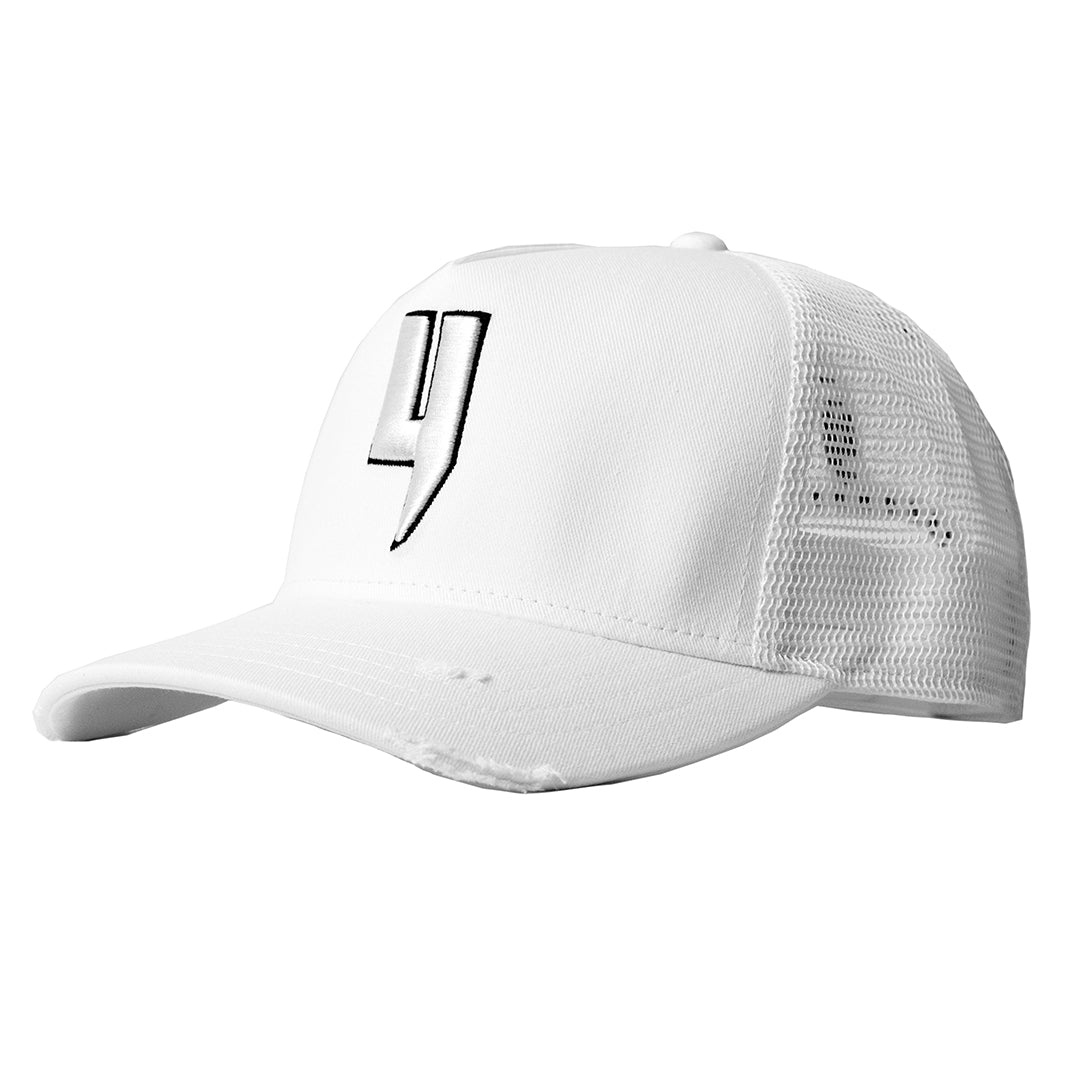 Y LOGO CASQUETTE BLANCHE CONTOUR NOIR