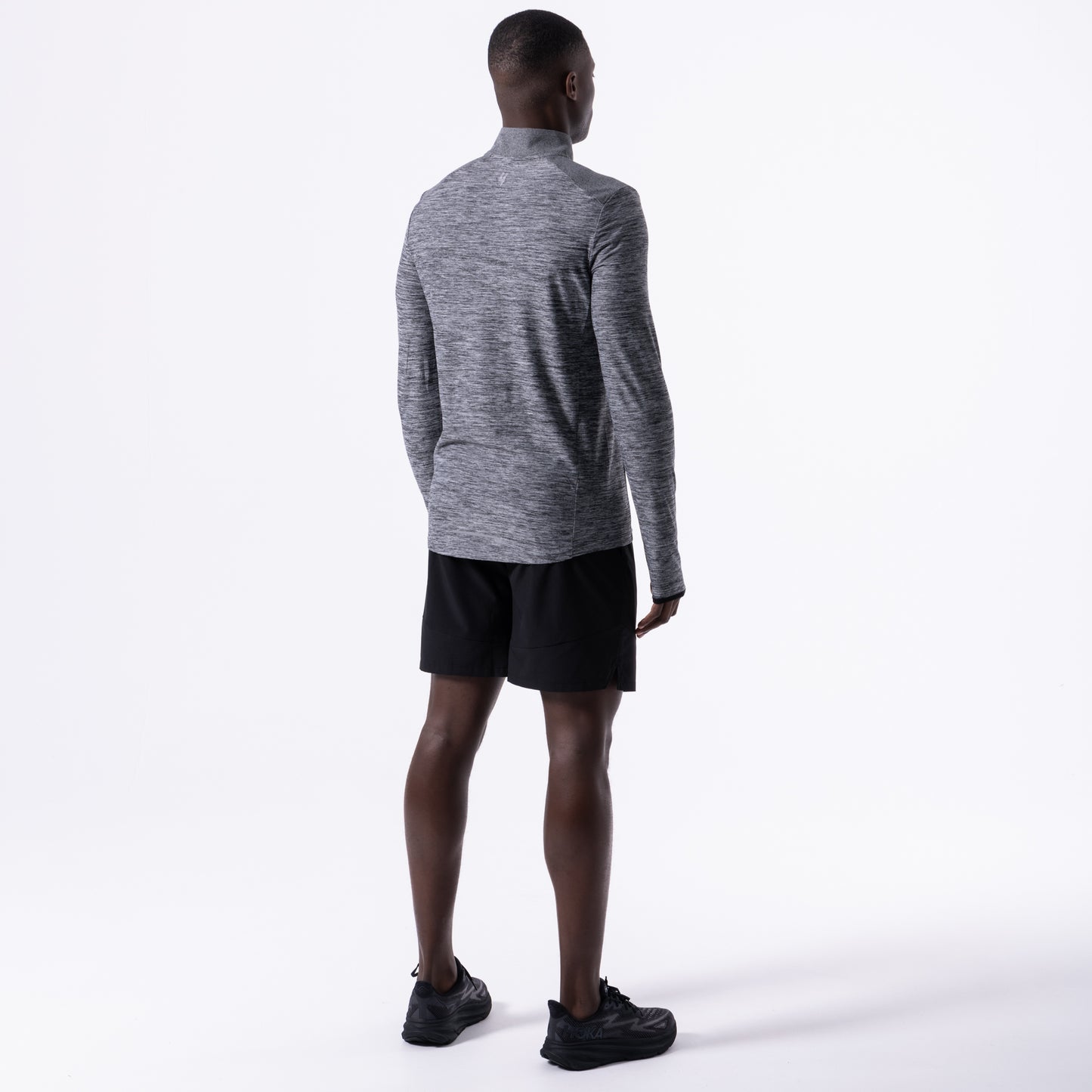 PERFORMANCE 1/2 ZIP TOP GREY MARL